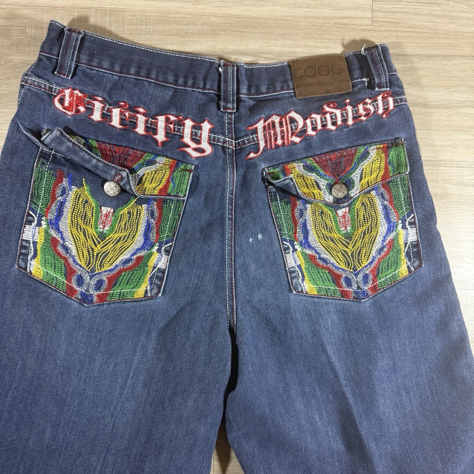 Vintage Coogi Embroidery Jean Shorts Men's Size 38 Denim Y2k Skater Baggy Denim